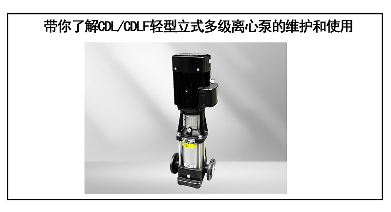 輕型立式多級離心泵的維護和使用